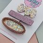 Pink Glitter Resin Hair Clips, thumbnail 4 of 4