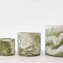 Handmade Plant Pot | Muddy Green And White | Recycled, thumbnail 1 of 7