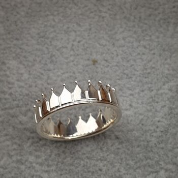 Personalised Sterling Silver Crown Ring, 7 of 12