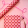 Luxury Checkered Heart, Valentine's Day Wrapping Paper, thumbnail 8 of 9