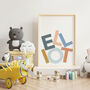 Personalised Name Print Muted Colour Stacked Letters, thumbnail 3 of 10