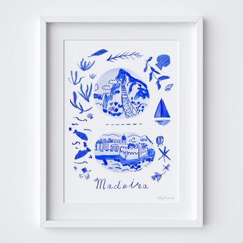 Scenes Of Madeira, Portugal Blue Tile Inspired Travel Print, 12 of 12