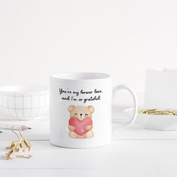 Forever Love Teddy Bear Mug Valentine Gift, 5 of 8