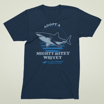 Funny Shark T Shirt, Adopt A Mighty Bitey Whitey, 3 of 7