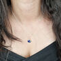 Sapphire September Birthstone Silver Fine Necklace, thumbnail 2 of 6