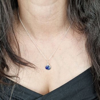 Sapphire September Birthstone Silver Fine Necklace, 2 of 6