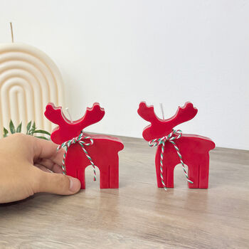 Rudolph Red Reindeer Candle Christmas Decoration, 5 of 10