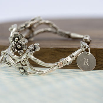 A Personalised Fine Silver 'Forget Me Knot' Bracelet, 2 of 6