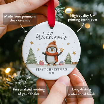 Baby's First Christmas Ornament 2025 Ceramic, 2 of 7