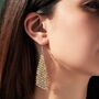 Silver Color Lightweight Mesh Drop Earrings, thumbnail 3 of 8