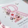 Handmade Pink Monogramed Birthday Card, thumbnail 3 of 10