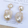 Nova Large Baroque Pearl Drop Earrings, thumbnail 2 of 3