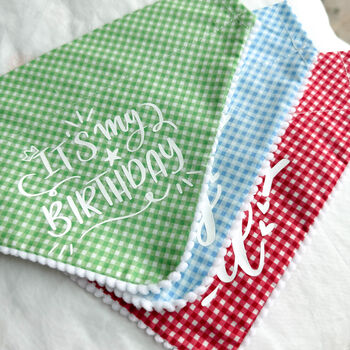 Gingham Birthday Dog Bandana, 4 of 8