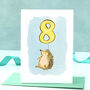 Hedgehog 8th Birthday Card, thumbnail 1 of 8