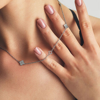 Personalised Silver Clover Necklace – Delicate Charm With Meaningful Elegance, 3 of 11