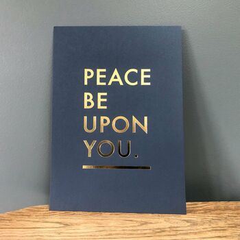 Peace Be Upon You Gold Letter Press Print, 7 of 7