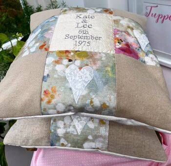 Natural Linen Commemorative Cushion, 5 of 12
