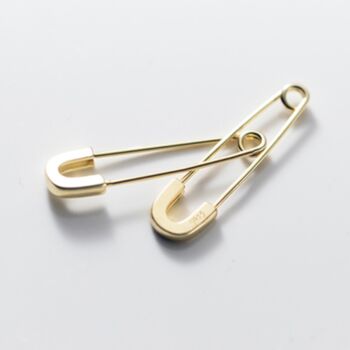 Sterling Silver Safety Pin Earrings, 5 of 5