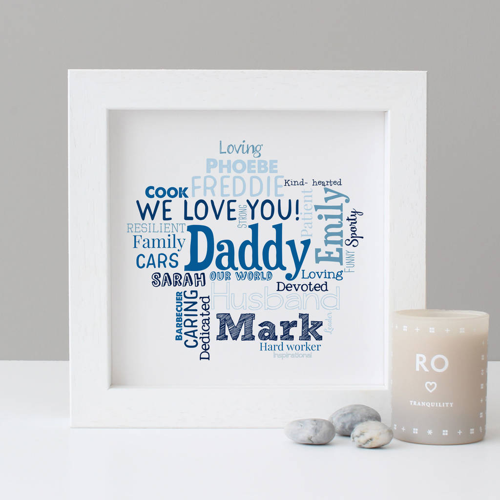 Details about   Personalised Birthday Print For Daddy Keepsake Dad Word Art Gifts Him Present