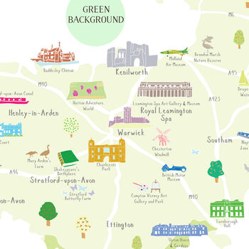 Map Of Warwickshire Art Print, 4 of 5