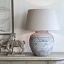 Marlowe Grey Distressed Stone Effect Table Lamp, thumbnail 2 of 4