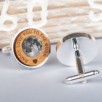 Personalised 'Daddy, Love You…' Cherry Wood Cufflinks, 2 of 3