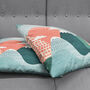 Green And Orange Mountains And Clouds Cushion Cover, thumbnail 5 of 7