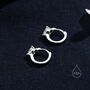 Aurora Heart Huggie Hoop In Sterling Silver, thumbnail 6 of 11
