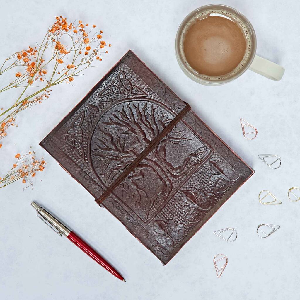 Handmade Tree Of Life Leather Journal, 1 of 10