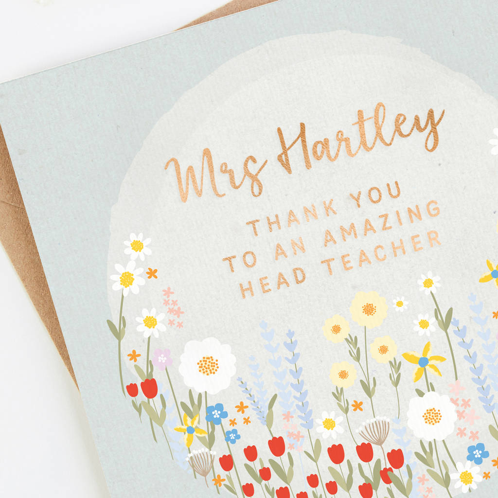 Head Teacher Thank You Cards By LOOM Weddings | notonthehighstreet.com