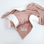 Personalised Rose Gold Bobble Sherpa Baby Blanket, thumbnail 4 of 8