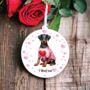 Personalised Pet Doberman In Pink Love Decoration, thumbnail 1 of 2
