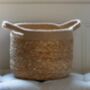 Neutral Round Basket With Jute Handles, thumbnail 2 of 3