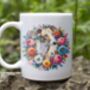Personalised Greyhound Summer Floral Dog Wreath Cushion And Mug Gift Bundle, thumbnail 2 of 4