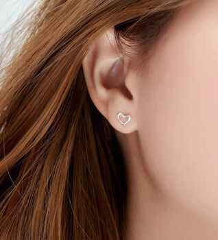 Mother And Daughter Sterling Silver Heart Earrings, 3 of 6