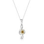 Sterling Silver Treble Clef Pendant With Real Flowers Four Flower Options, thumbnail 3 of 11