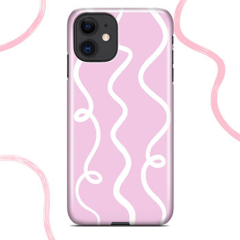 Squiggle Pattern Pink Phone Case, 6 of 9
