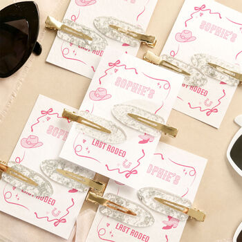 Last Rodeo Hen Do Hair Pearl Clips Hen Party Favour Party Bag Filler, 6 of 6