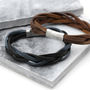 Men's Personalised Soft Plaited Leather Bracelet, thumbnail 2 of 5
