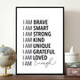 'I Am Enough' Daily Affirmations Print, thumbnail 1 of 3