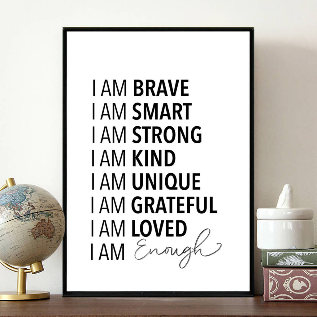 'I Am Enough' Daily Affirmations Print, 1 of 3
