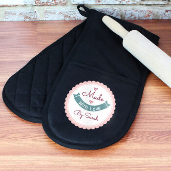 Personalised Made With Love Oven Gloves, 2 of 5