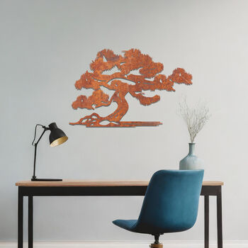 Metal Bonsai Tree Hanging Wall Art For Living Room Or Garden, 7 of 11