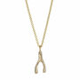 9ct Gold Wishbone Necklace With Diamond, thumbnail 5 of 7