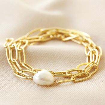 Short Gold Cable Chain And Pearl Necklace, 3 of 6