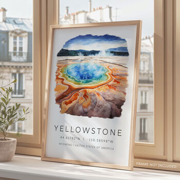 USA National Parks Travel Poster For Yellowstone, 2 of 7