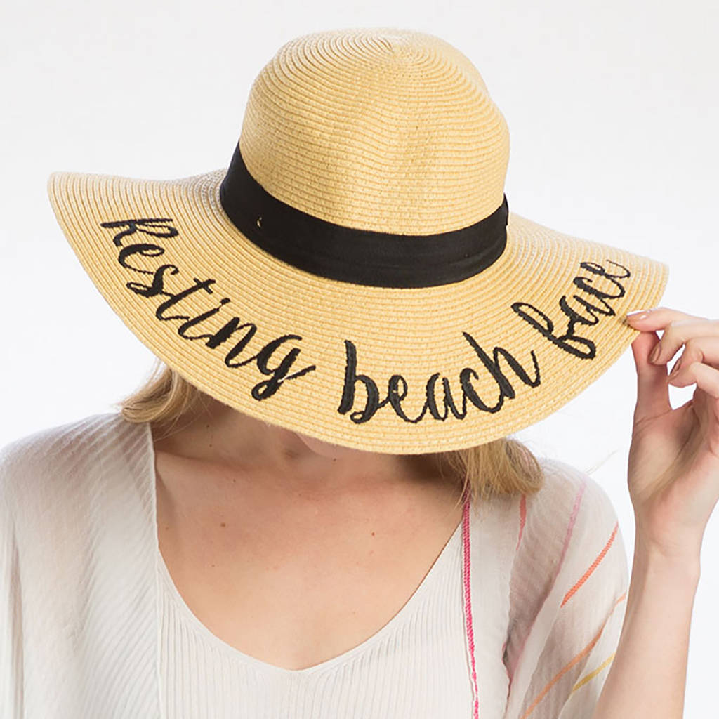 embroidered floppy hat