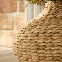 Natural Woven Bulrush Curved Vase, thumbnail 3 of 6