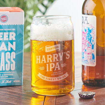 Personalised Vintage Inspired Beer Label Beer Can Glass, 2 of 4