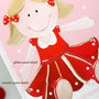 Personalised Rag Doll Girl 1st Christmas Card, thumbnail 5 of 7